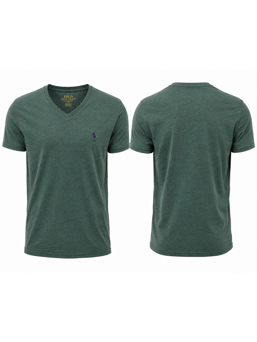 Polo Ralph Lauren Mens 2XLT Custom Slim Fit T-Shirt Olive Green Purple Pony Logo